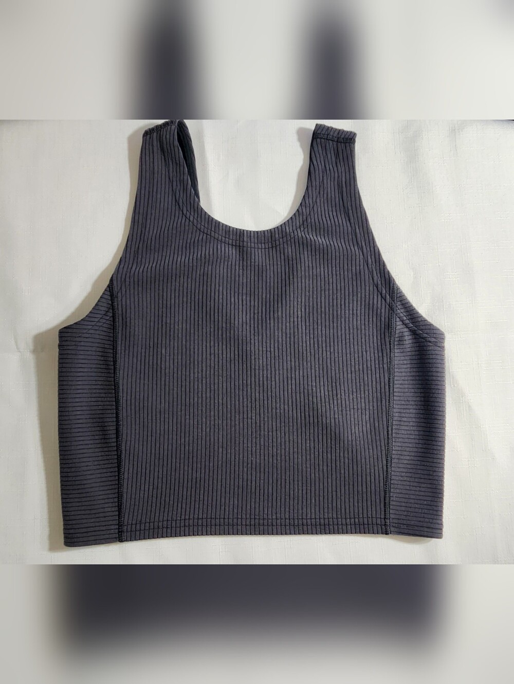 Lululemon Ribbed Softstreme Cropped Tank Top Black Sz 4 - Picture 2 of 8